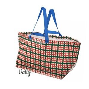 Ikea Tote Bag NEW Vinterfint 2025 Large Shopping Bag Check Pattern 806.039.59
